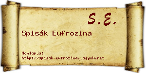 Spisák Eufrozina névjegykártya